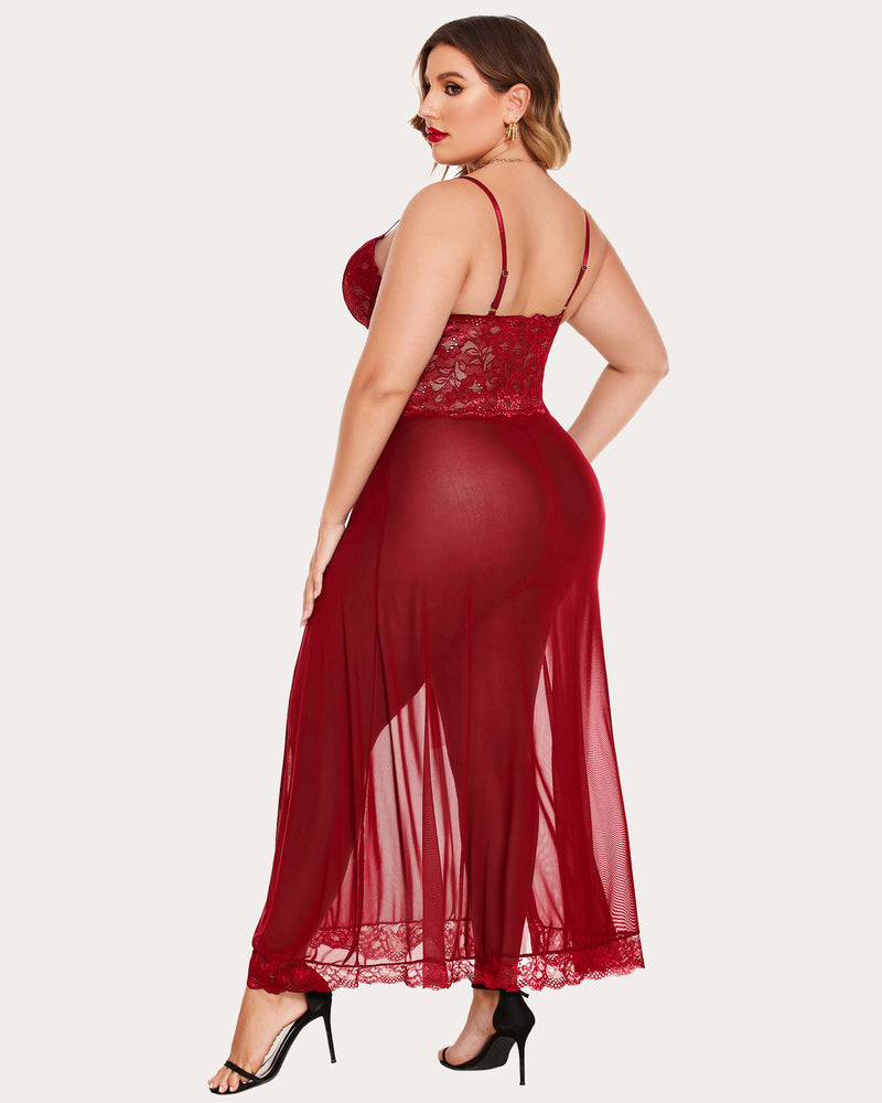 Mesh Maxi Side Slits Dress