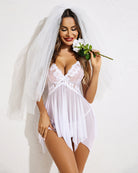 Plus Size Lingeries Lace Print Babydoll Outfits