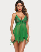 Plus Size Lingeries Lace Print Babydoll Outfits