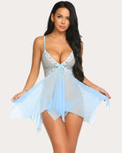 Plus Size Lingeries Lace Print Babydoll Outfits