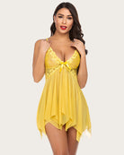 Plus Size Lingeries Lace Print Babydoll Outfits