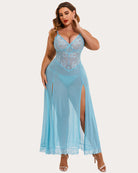 Mesh Maxi Side Slits Dress