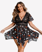Plus Size Babydoll Floral Lace Lingeries