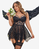 Plus Size Mesh Lace Exotic Babydoll