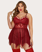 Plus Size Mesh Lace Exotic Babydoll