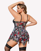 Plus Size Mesh Lace Exotic Babydoll