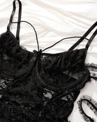 Plus Size Sheer Lace Bodysuits