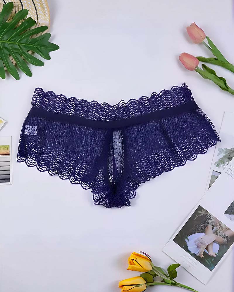⚡Flash Sale-Plus Size Floral Lace Crisscross Panties